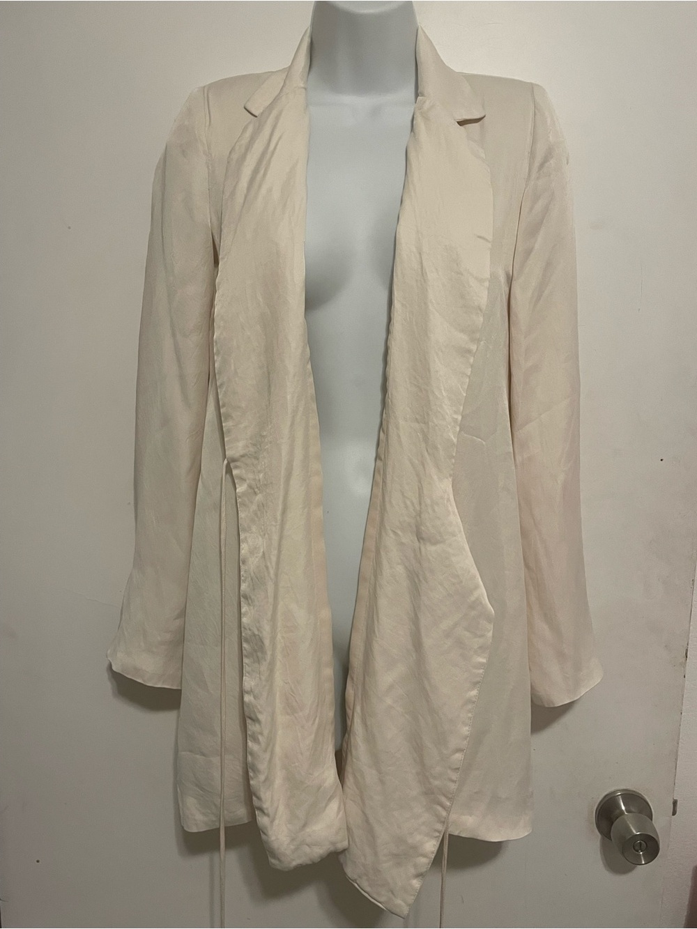 Zara Cream Wrap Blazer Dress with Self-Tie Waist - Picture 6 of 7